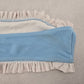 Blue White Ruffle Bandeau Beach Sports Bra Bikini Bralette Swim Top S Small