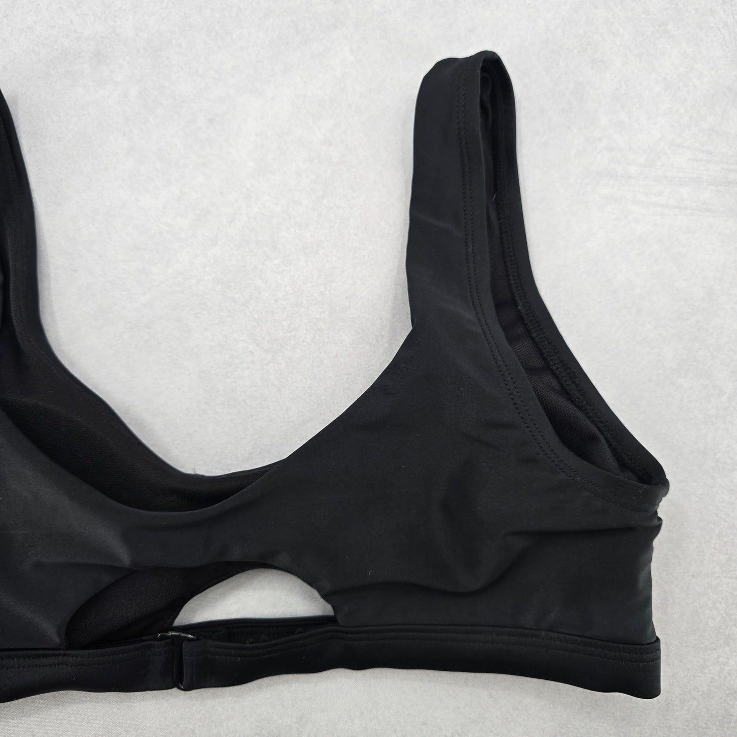 Time and Tru Black Padded Sports Bra Beach Bikini Bralette Swim Top S Small