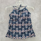 New Directions Blue Floral Padded Halter Swimwear Tankini Tank Top Medium M