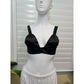 Black Silky Tie Back Sexy Boudoir Bridal Romance Bra Top Small