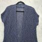 Purple Short Sleeve Open Chain Link Crochet Cardigan Sweater Medium