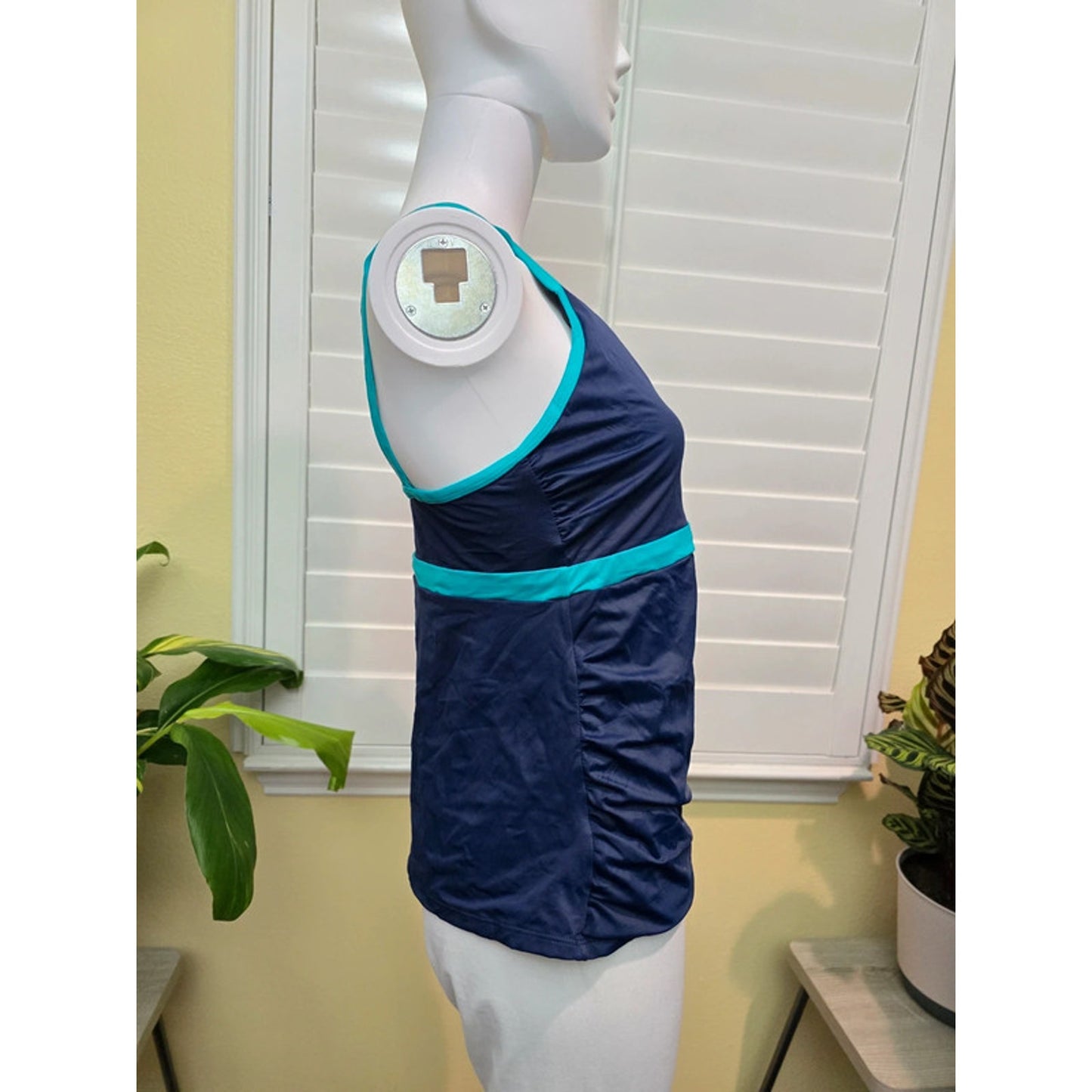Costal Blue Navy Blue/Green Strapy Tank Top Medium