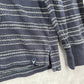 American Eagle Blue Premium Indigo Pullover Classic Stripe Hoodie XL Extra Large