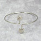 Silver Slim Heart Leaf Circle Cuff Bracelet Boho Retro Fashion Jewelry JB2-73