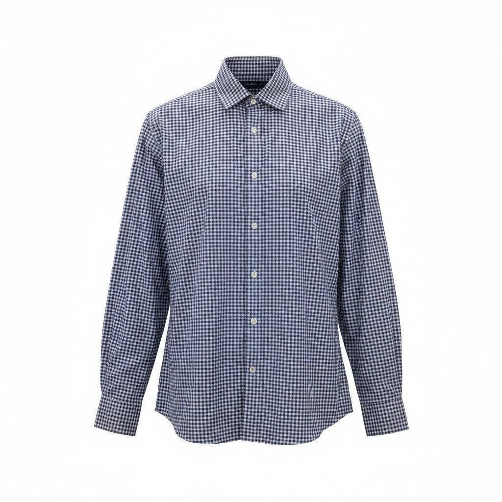 Tommy Hilfiger Blue Plaid Button Down Cotton Dress Slim Fit Shirt Mens Large