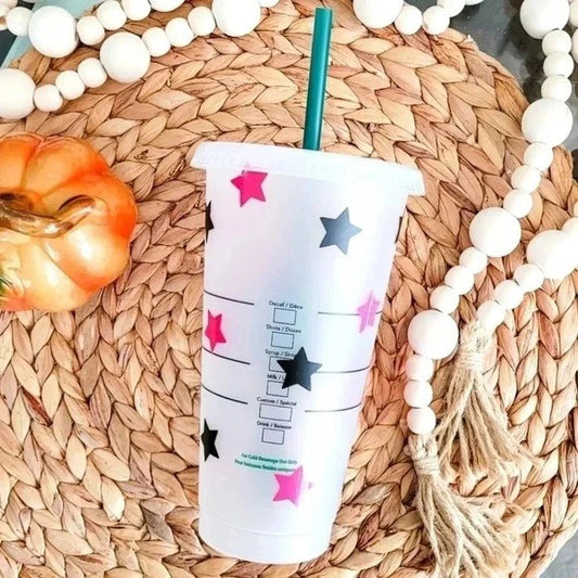 Starbucks 24oz Pumpkin Stars Cup Much Reusable Cold Tumbler
