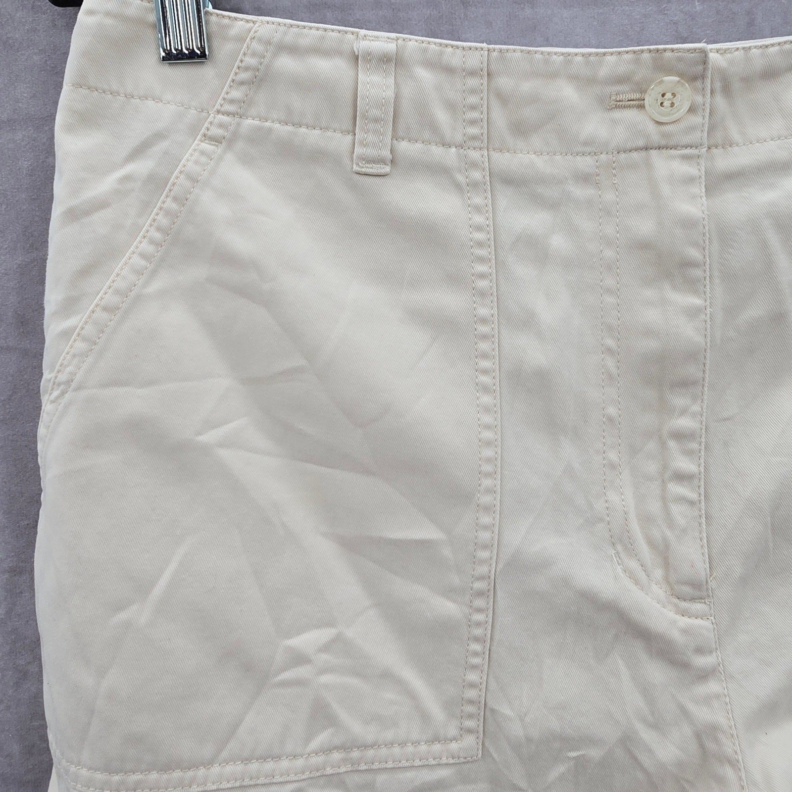Jones New York Sport Khaki Flat Front Bermuda Bottoms Pants Shorts Plus 14