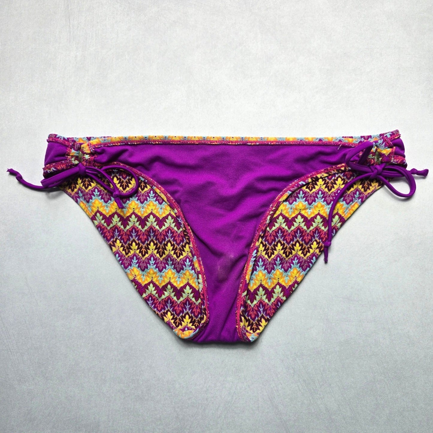 Old Navy Purple Chevron Tie Swim Beach Cheeky Flirty Boho Bikini Bottom L Large
