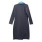 Zentoni Black Peak Lapel Blue Collar Flap Pocket Regency Trench Coat Jacket M
