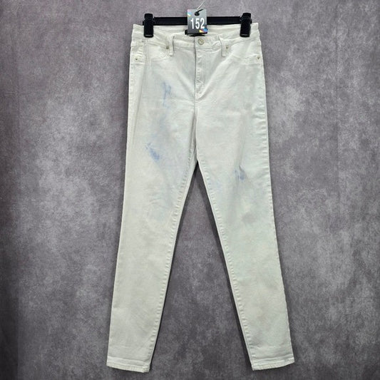 Abercrombie & Fitch White Blue Tie Dye Skinny Slim Denim Pants Jeans 28x28