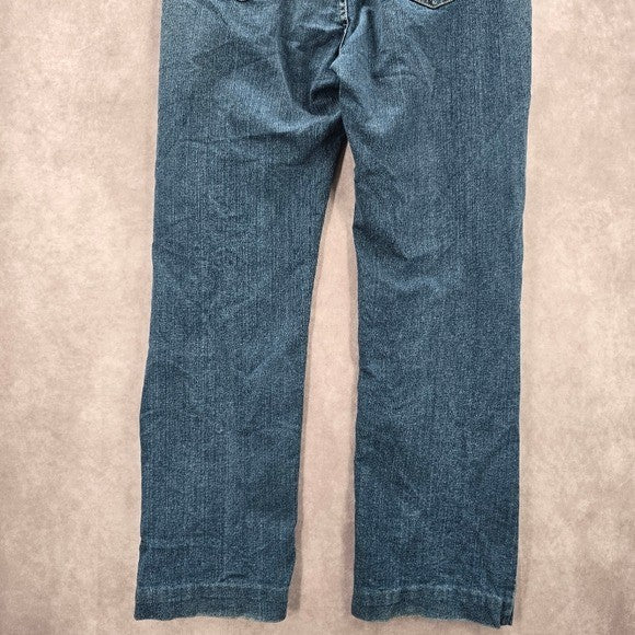 Wrangler Blue Straight Western Womens Classic Regular Denim Pants Jeans 12M