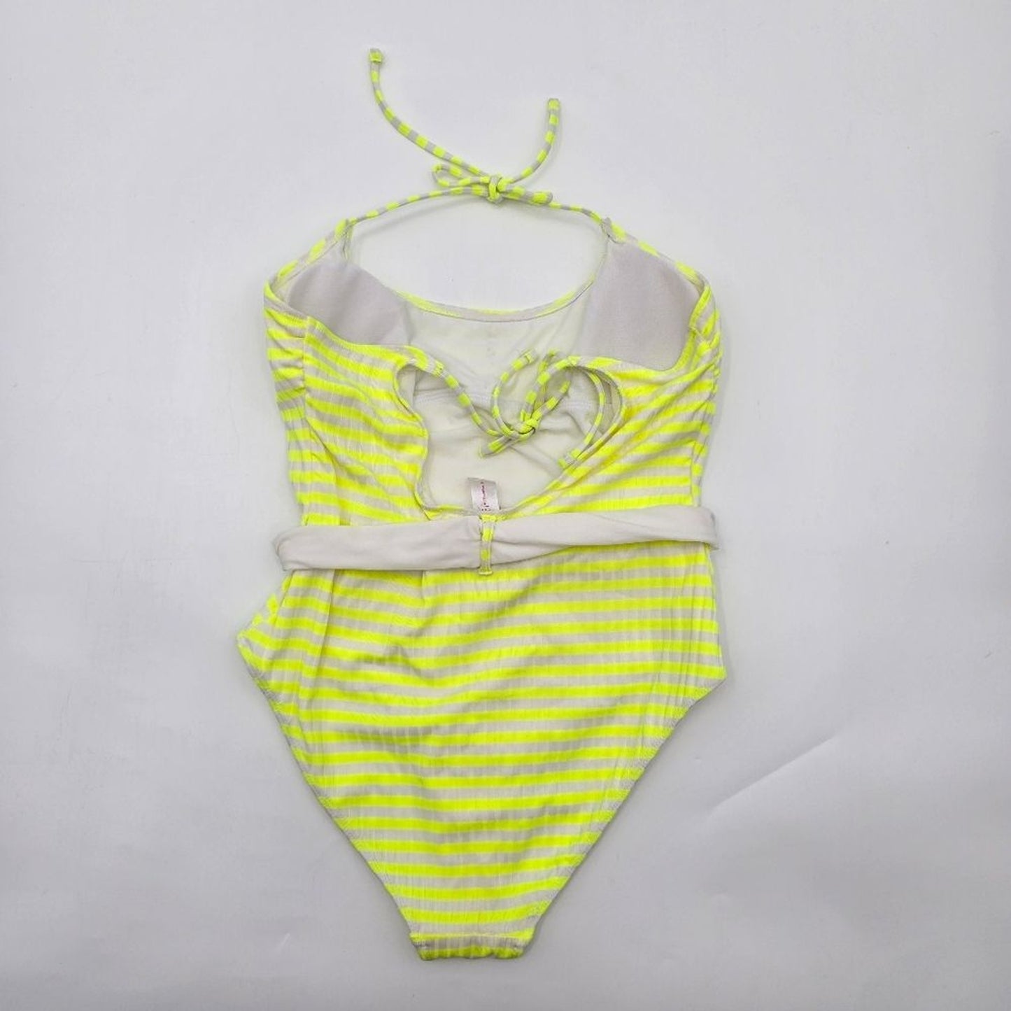 No Boundaries Yellow White Stripes Bathing Suit One Piece Swimsuits Large
