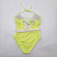 No Boundaries Yellow White Stripes Bathing Suit One Piece Swimsuits Large