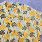 Blue Wave Yellow Palm Tropical Surf Island Vintage Cotton Relax Hawaiian Shirt M