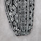 Ambiance Apparel Black White Harem Boho Geometric Print Tapered Pants L Large