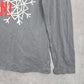 Gray Snow Flake Christmas Holiday Oh What Fun Cozy Winter Print Top Medium