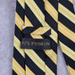 F/X Fusion Yellow Black Stripe Geometric 100% Silk Extra Long Mens Neck Tie NWOT