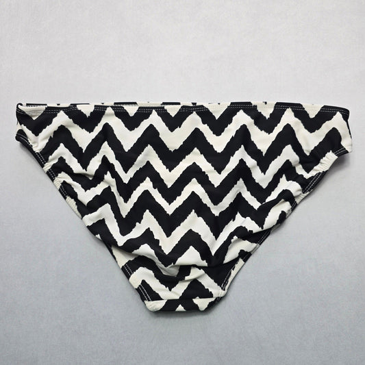 Catalina Black White Chevron Swim Beach Cheeky Flirty Bikini Bottom L Large