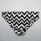 Catalina Black White Chevron Swim Beach Cheeky Flirty Bikini Bottom L Large