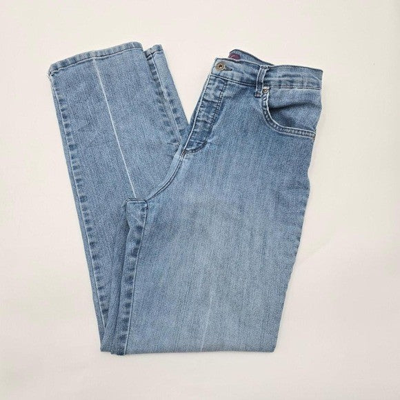 Gloria Vanderbilt Blue Straight Classic Leg Denim Pants Jeans 10