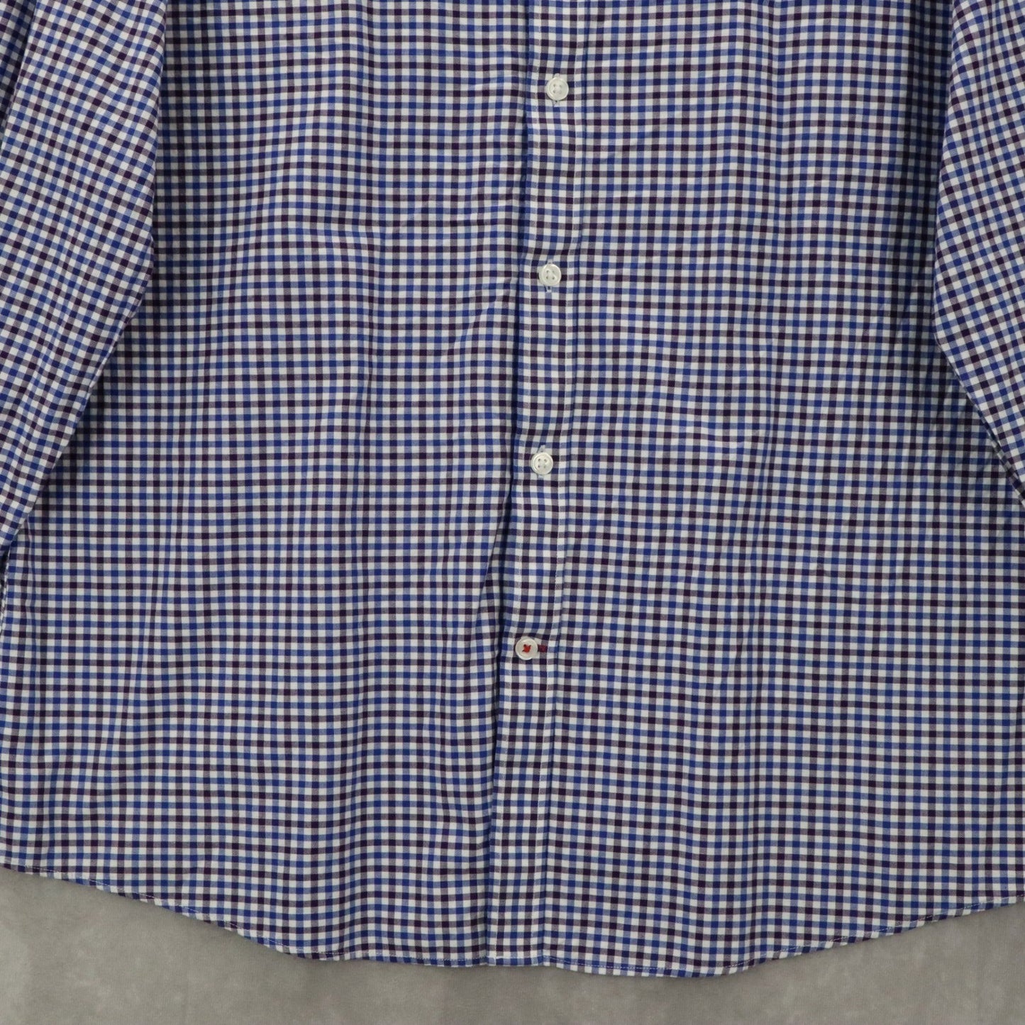 Tommy Hilfiger Blue Plaid Button Down Cotton Dress Slim Fit Shirt Mens Large