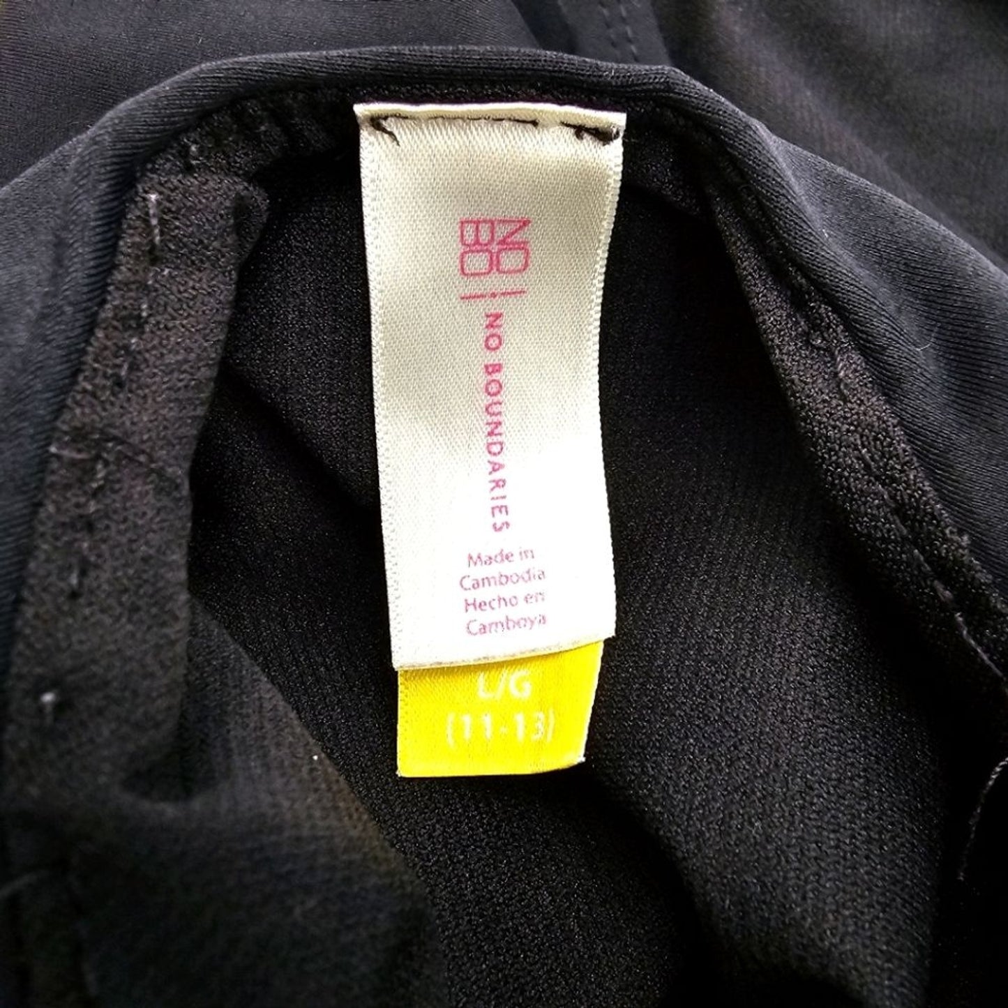 No Boundaries Black One Piece Bathing Suit Swimwear Large