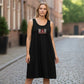 Black Snowman Vintage Christmas Holiday Granny Party Cottage Dress Plus 22W