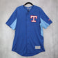 TX3 Cool Blue Mens Baseball Fan Texas Rangers Button Jersey Merchandise Large