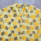 Blue Wave Yellow Palm Tropical Surf Island Vintage Cotton Relax Hawaiian Shirt M