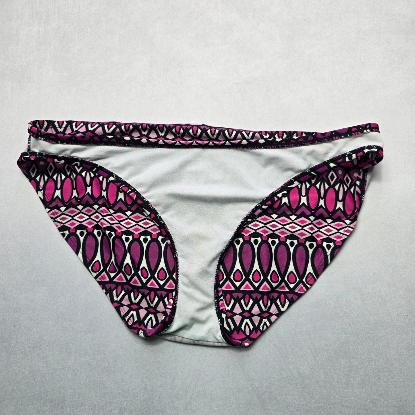 Purple Geometric Swim Beach Cheeky Hipster Flirty Boho Bikini Bottom L Large