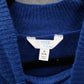 Time and Tru Blue Embroidered Initials Pullover Funnel Mock Neck Sweater Small