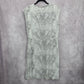 Michael Kors Black White Wrap Midi Knee Length Short Sleeve Dress Large