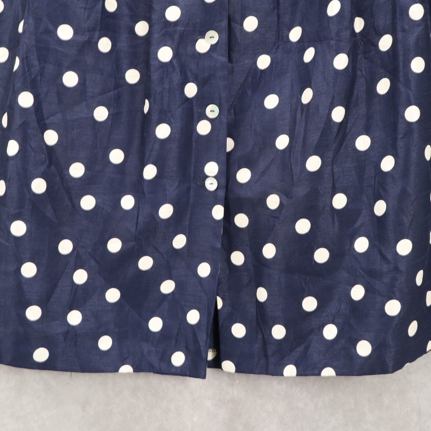 Blue Navy Polka Dots Retro Flare Pleated Party Cottage Flowy Plus Skirt 14