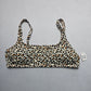 Xhilaration Cream Animal Print Swim Sports Bra Beach Bralette Bikini Top L Large