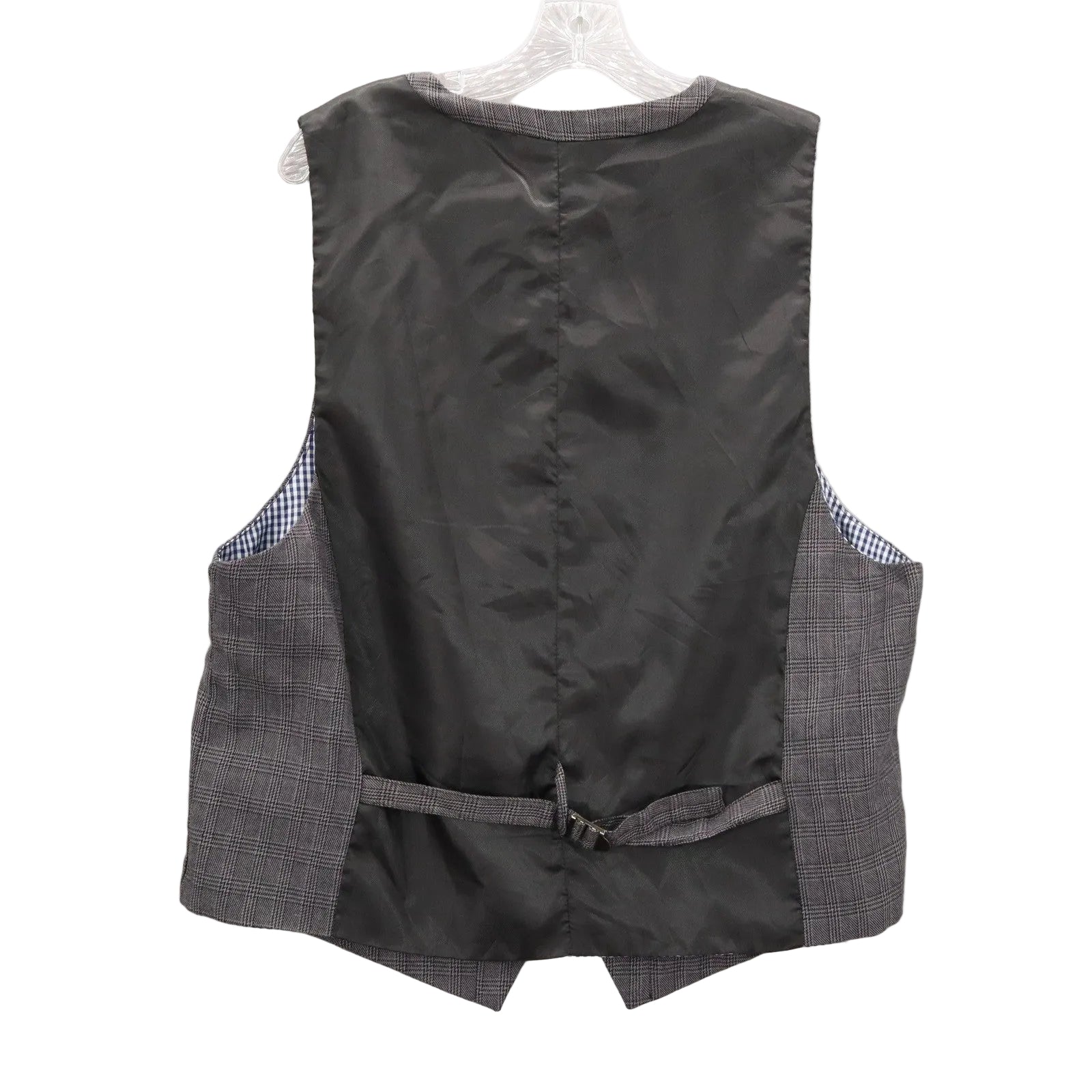 Sovereign Codes Gray Checker 5 Button Point Pocket Waistcoat Formal Suit Vest XL