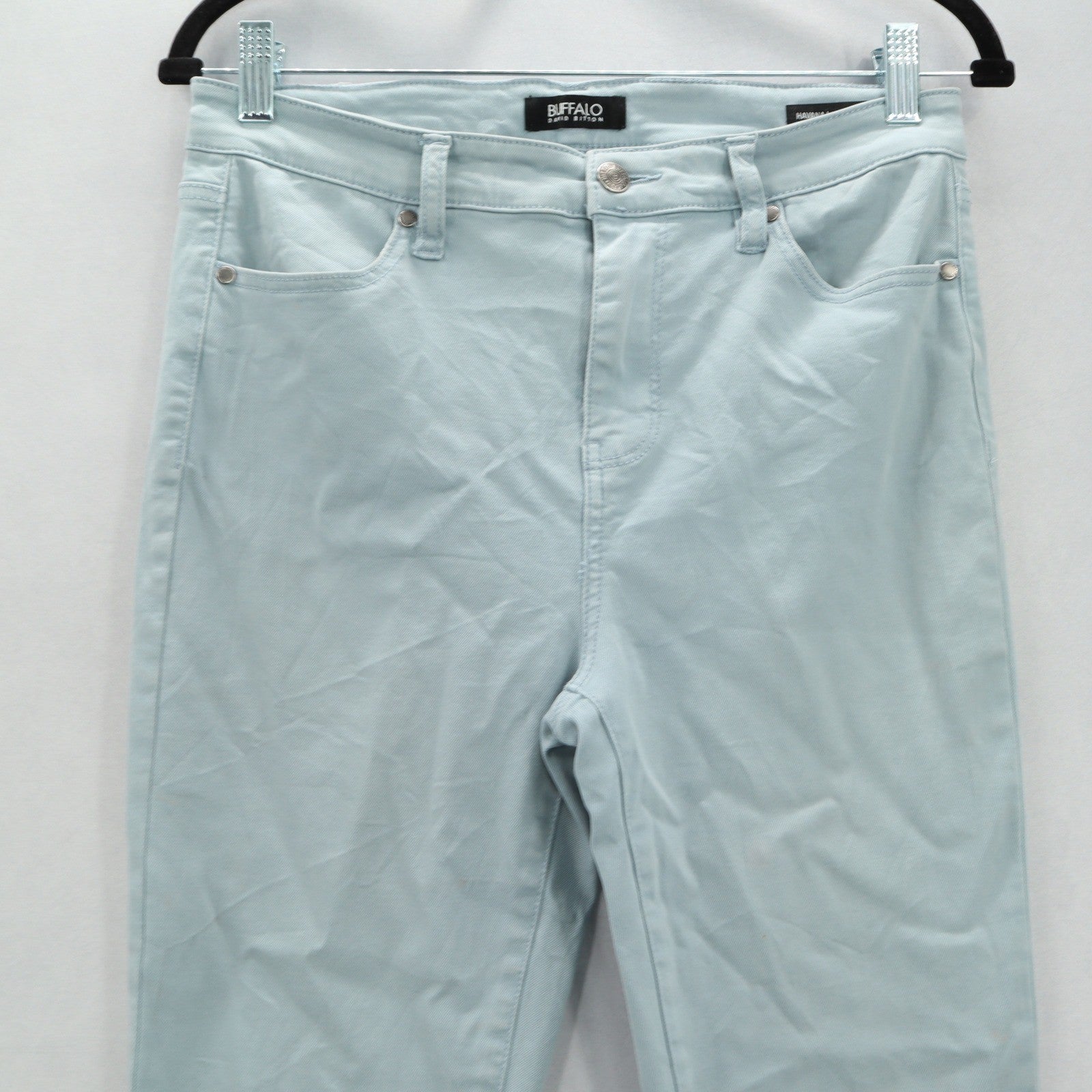 Buffalo David Bitton Blue Havana High Rise Soft Stretch Beach Ankle Pants 6/28