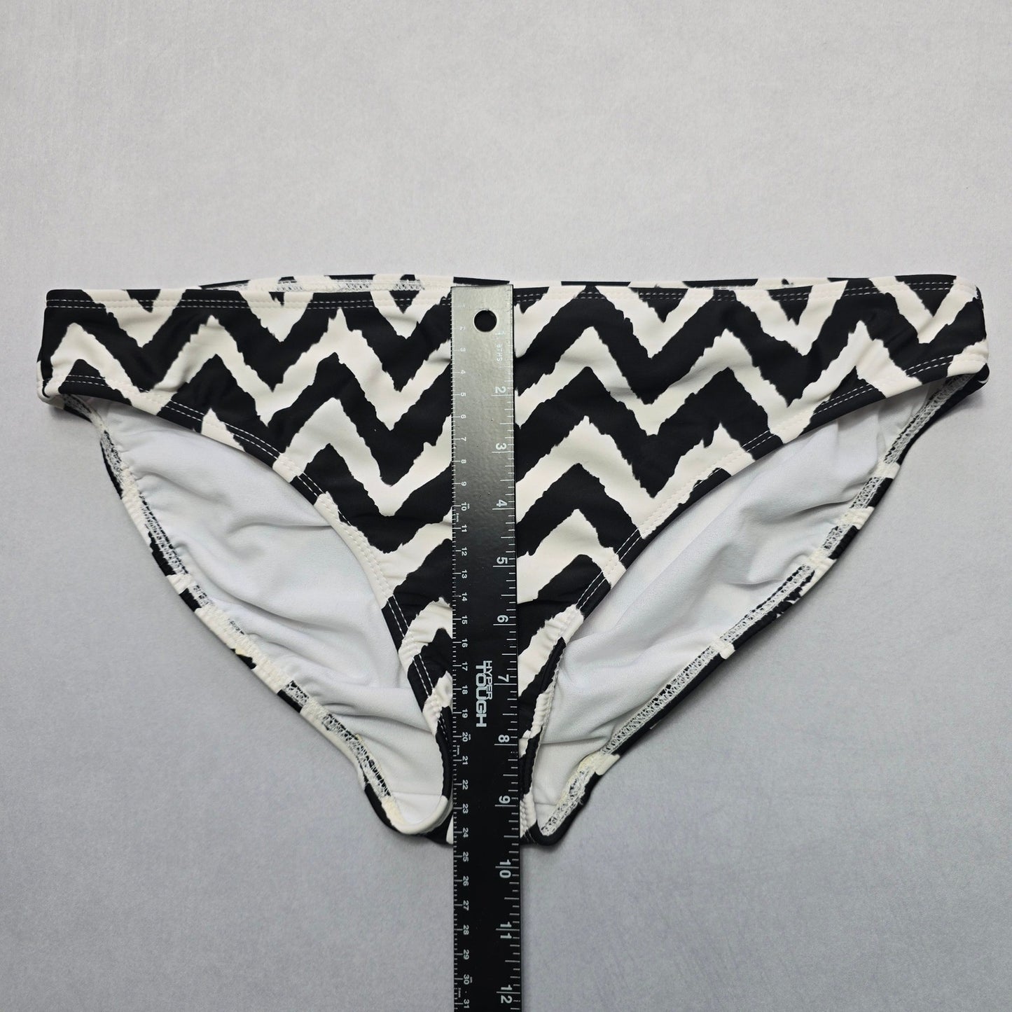 Catalina Black White Chevron Swim Beach Cheeky Flirty Bikini Bottom L Large