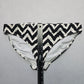 Catalina Black White Chevron Swim Beach Cheeky Flirty Bikini Bottom L Large