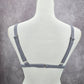 Gray Ribbed Triangle Bikini Top Adjustable Hook Swimwear M Medium Y2K