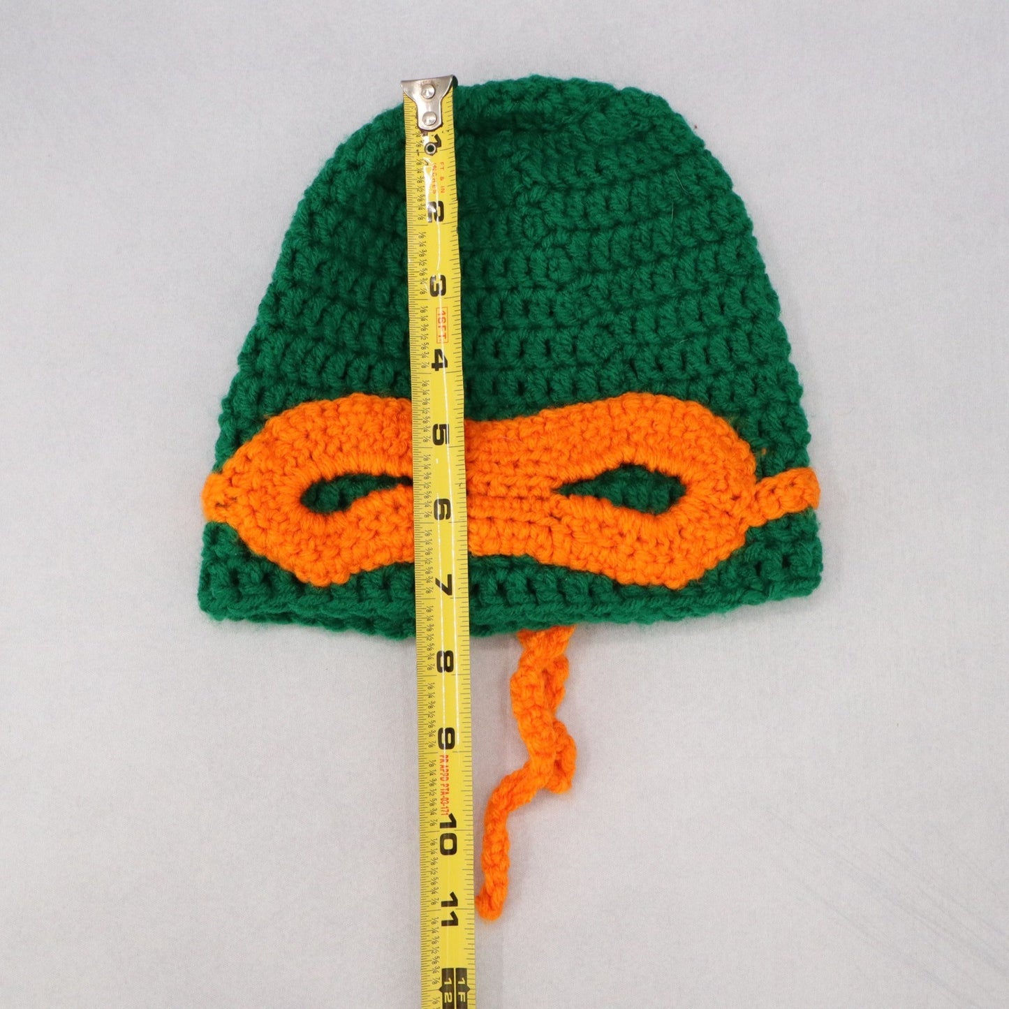 Green Crochet Cable Knit Turtle Mask Y2K Vintage Beanie Hat Cap OS