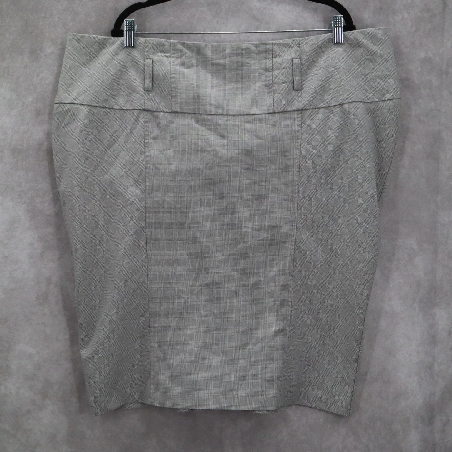 Torrid Gray Pencil Ruffle Checker Belt Retro Casual Preppy Skirt Plus 22