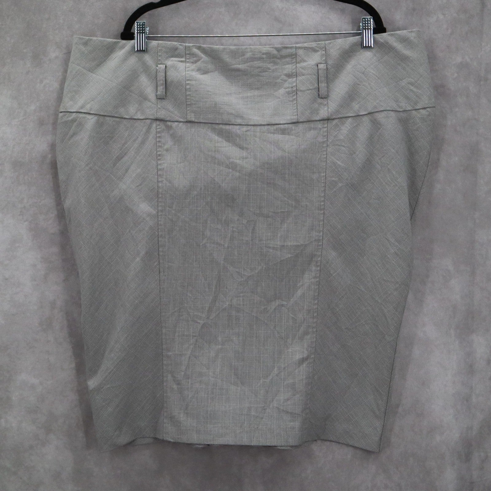 Torrid Gray Pencil Ruffle Checker Belt Retro Casual Preppy Skirt Plus 22