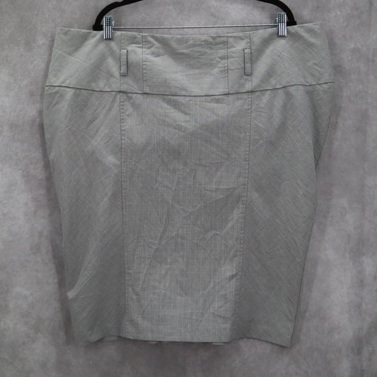 Torrid Gray Pencil Ruffle Checker Belt Retro Casual Preppy Skirt Plus 22