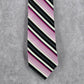 Croft & Barrow Purple Black Silver Stripe 99% Silk Executive Men's Neck Tie