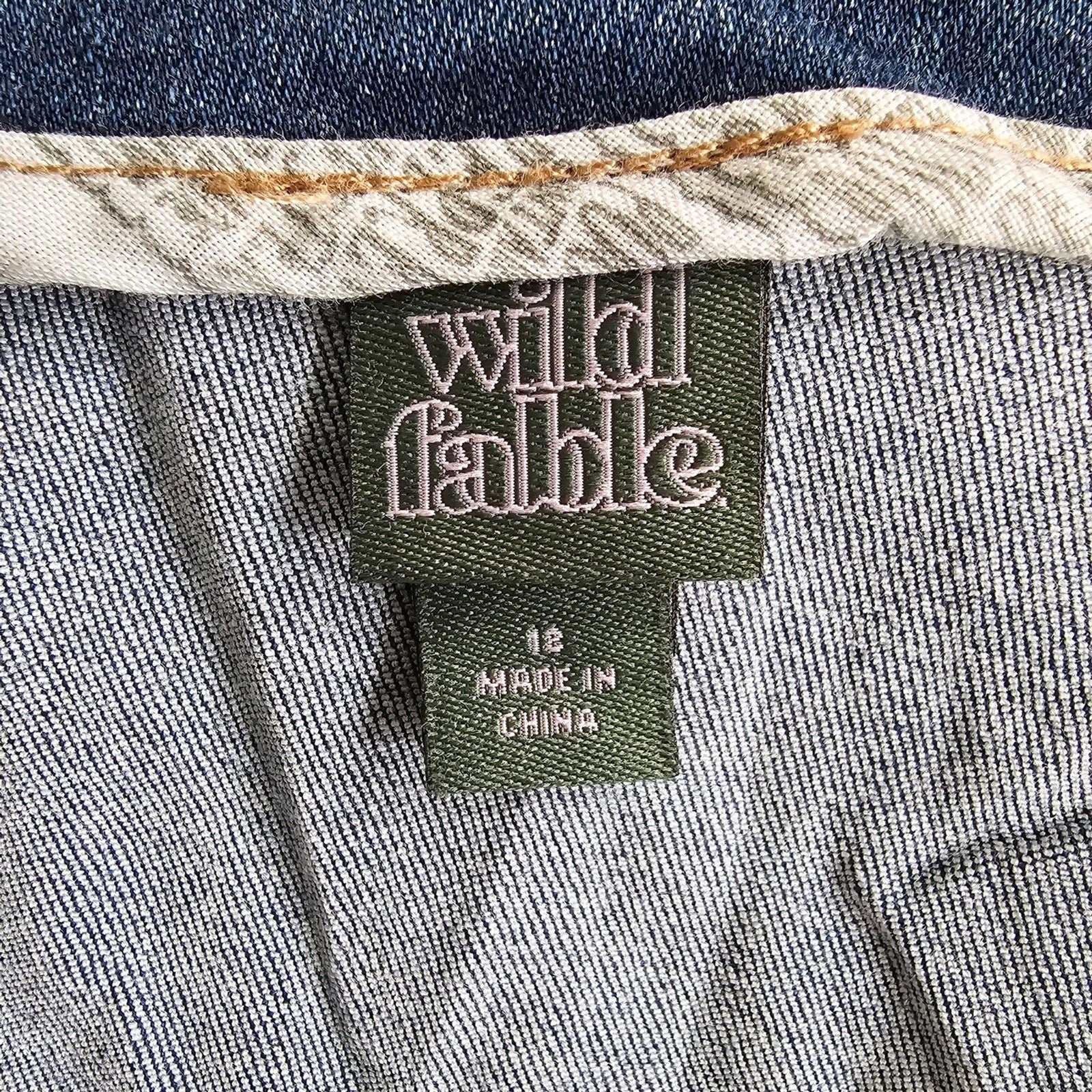 Wild Fable Blue Denim Zip Up Jeans Y2K Short Mini Skirt Zip Up Plus 18