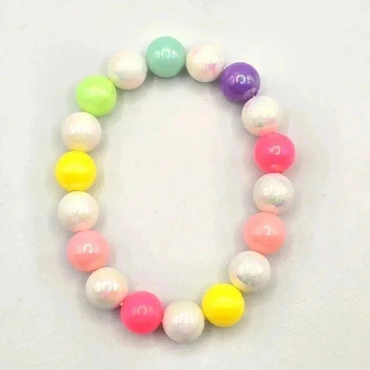 Pink Yellow Bead Stretch Elastic Fashion Boho Retro Indie Jewelry Bracelet B20