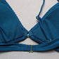 Xhilaration Blue Boho Padded Swim Sports Bra Beach Bralette Bikini Top L Large