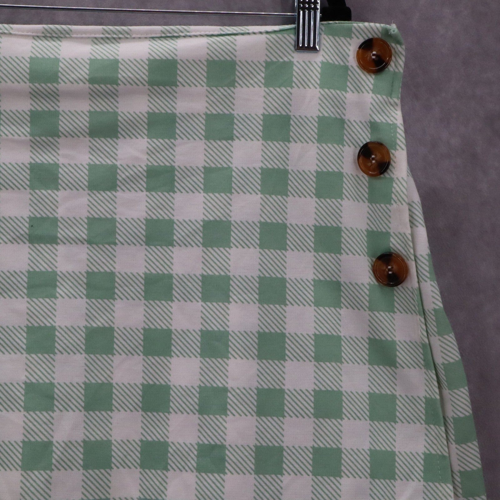 Jolie & Joy Green Plaid Skorts Preppy Mini Shorts Skirt Pull On Pants Plus 2X