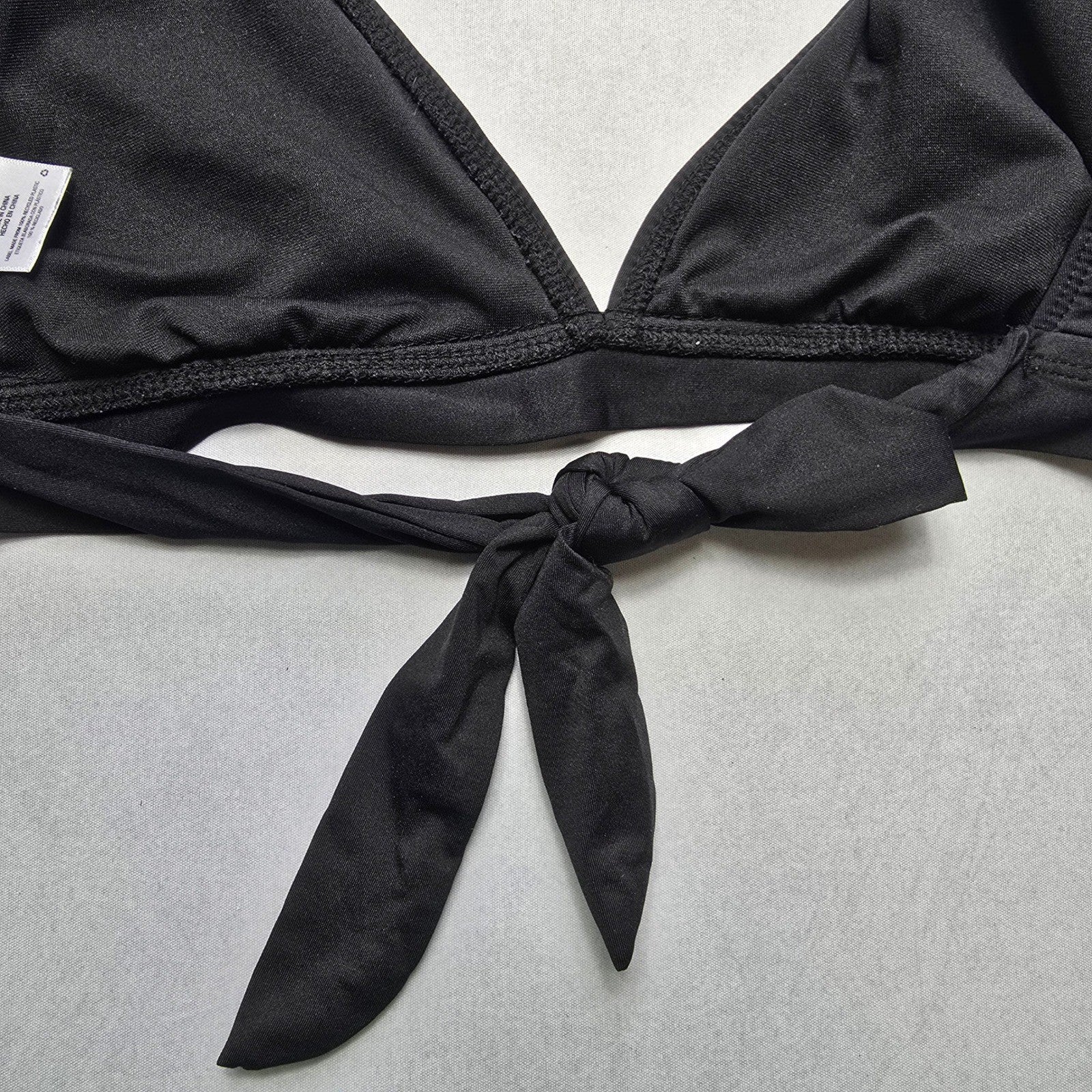 Mossimo Black Halter Tie Swim Sports Bra Beach Bralette Bikini Top L Large