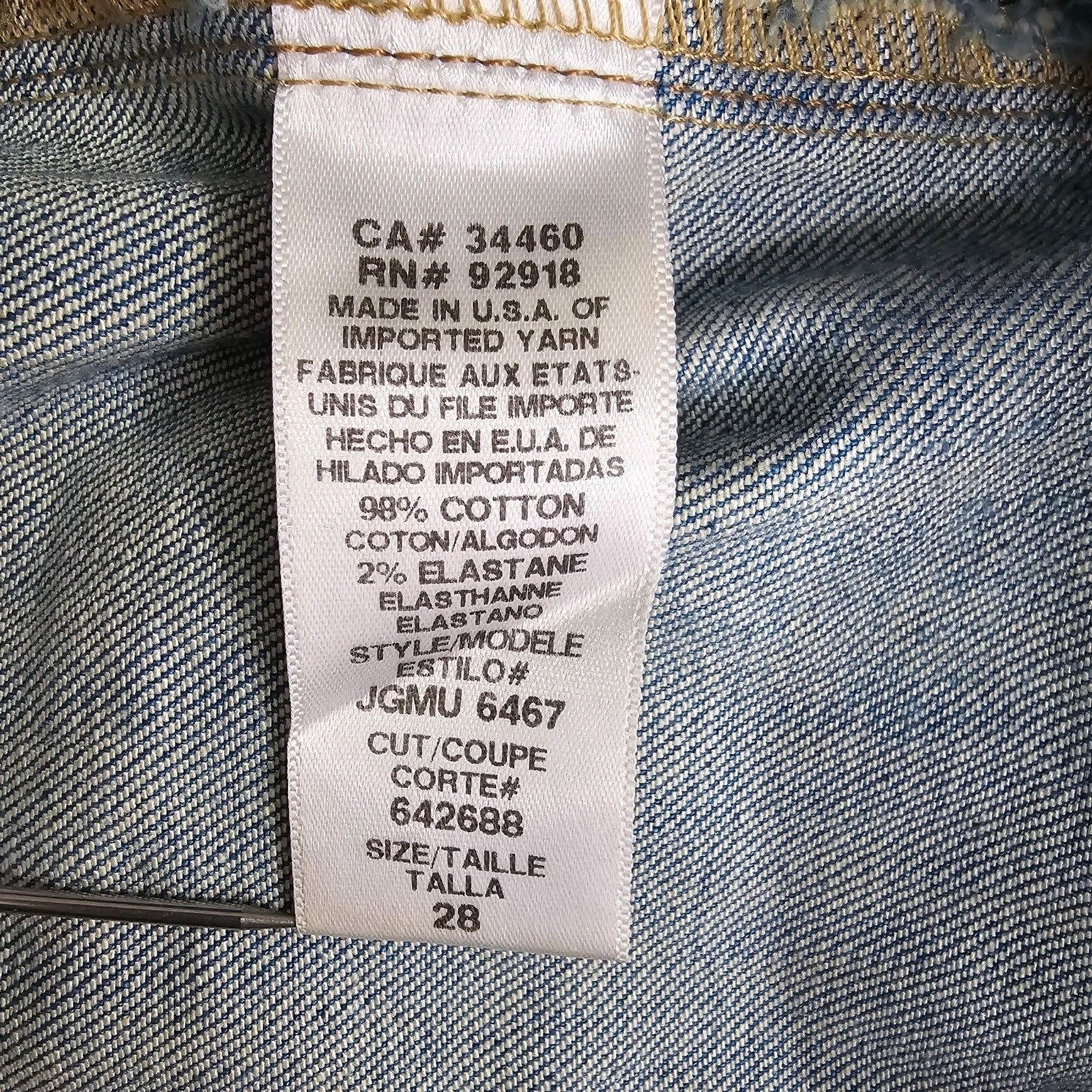 Juicy Couture Ex Cardiff High Waist Y2K VTG Denim Skirt Crest Button 28 Medium